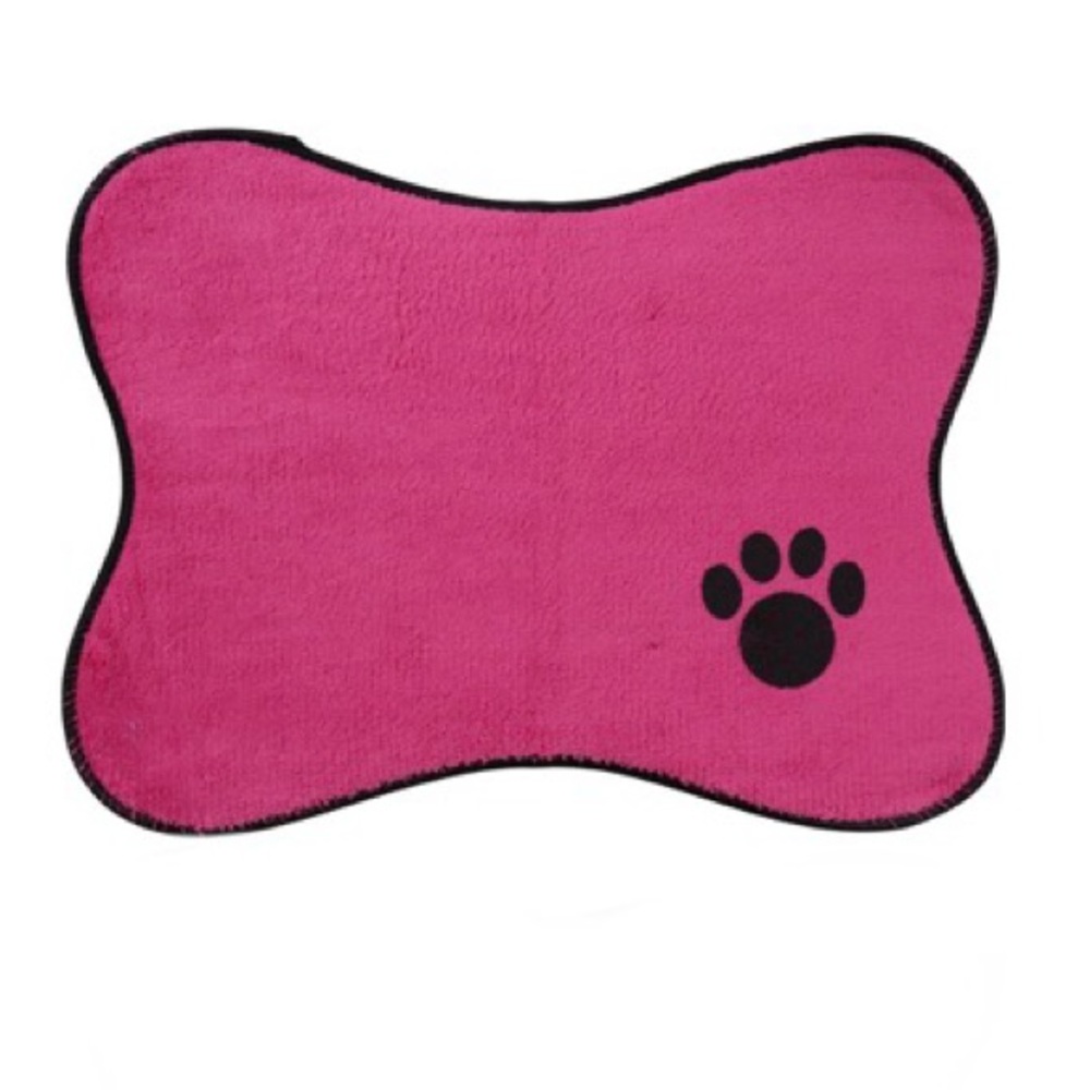 Pet Bowl Mat Greenbrier Kennel Club Cat Dog  15.25” x 11.0” Pink Non-Slip Back